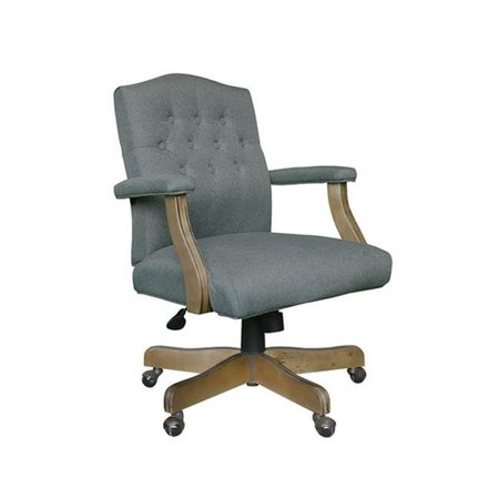 BOSS OFFICE PRODUCTS Boss Office Products B906DW-MG Executive Mid Balck Medium Grey Linen Chair; Medium Grey B906DW-MG